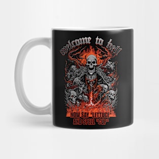 Lettuce Cup Joke I Cup Meme Funny Badass Skull Fire Demon Ironic Mug